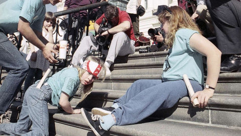 Capitol Crawl up the steps of the Capitol in Washington, D.C., March 12, 1990. Photo by Jeff Markowitz.