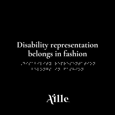 Disability representation belongs in fashion graphic with braille