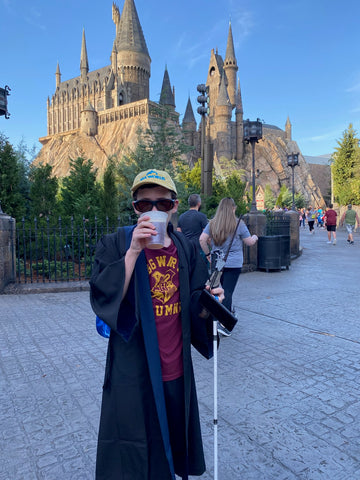 Mattie at Universal visiting the Wizarding World of Harry Potter 