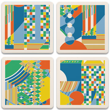 Rug Designs Square Coasters, Set of 4 – Frank Lloyd Wright Foundation