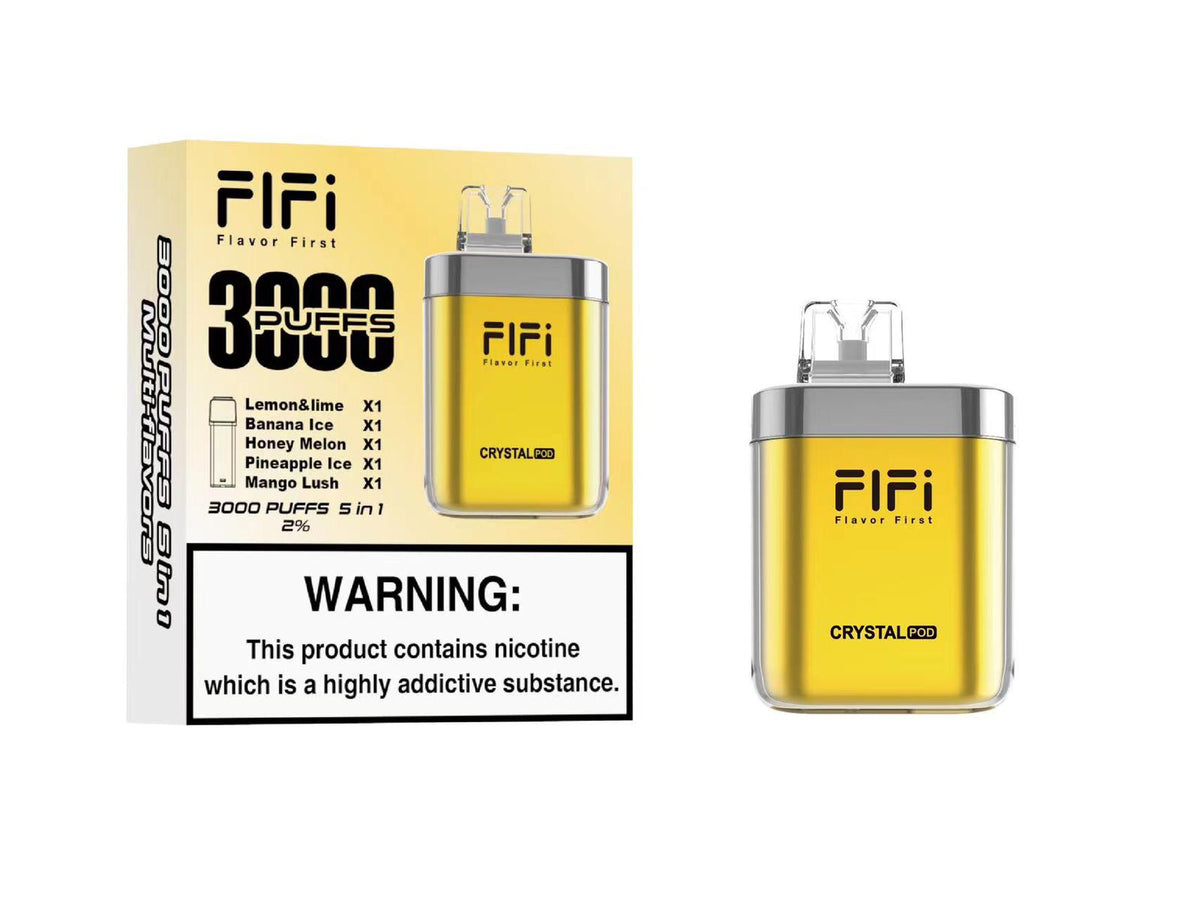 FiFi Crystal Pod 3000 Puffs Disposable Vape Pod 5 in 1 - Box of 5 - Mcr Vape Distro