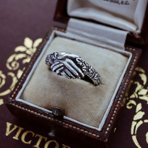 Shop Dixi Clasped Hands Victorian Fede Ring