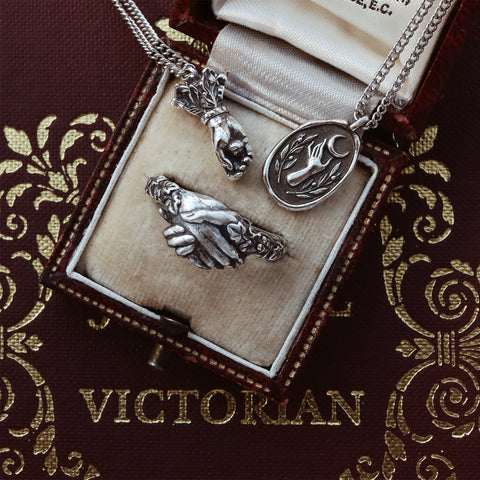 Victorian Fede Hand Necklaces and Rings