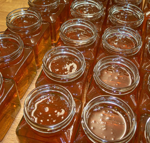jars filled up with honey