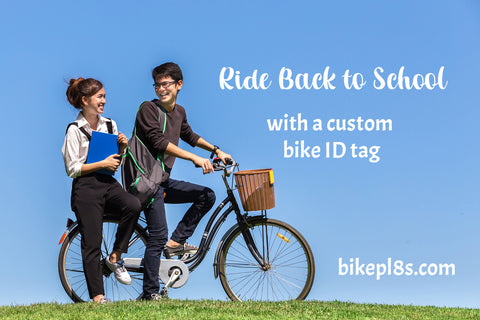 ride back to school with custom bicycle id tags