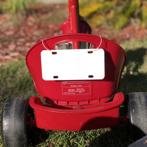 3x6 name plate on child's radio flyer