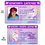 Unicorn Lover's Wallet ID Pretend Play License