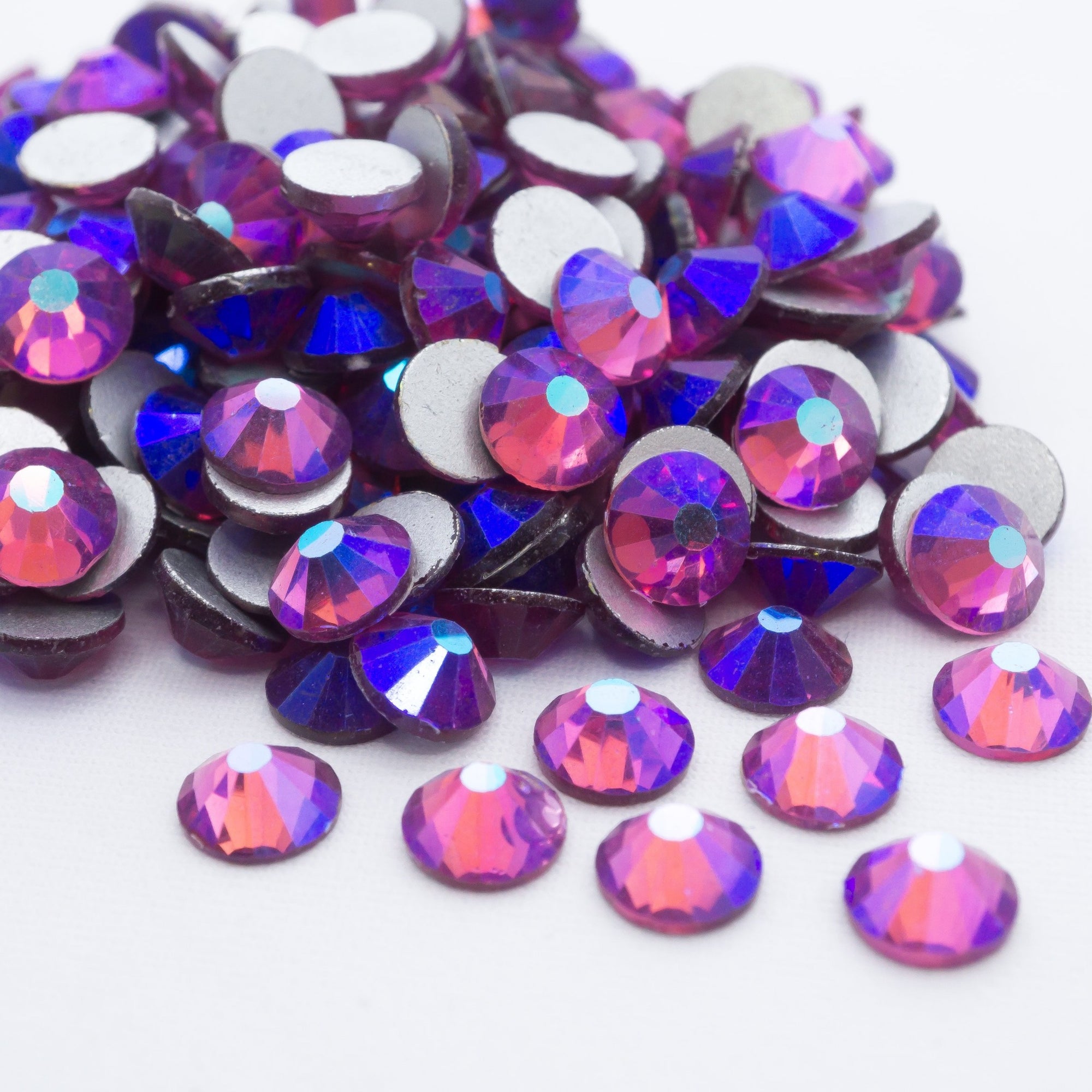 qiipii 3060PCS Purple Rose AB Resin Flatback Rhinestones Flatback