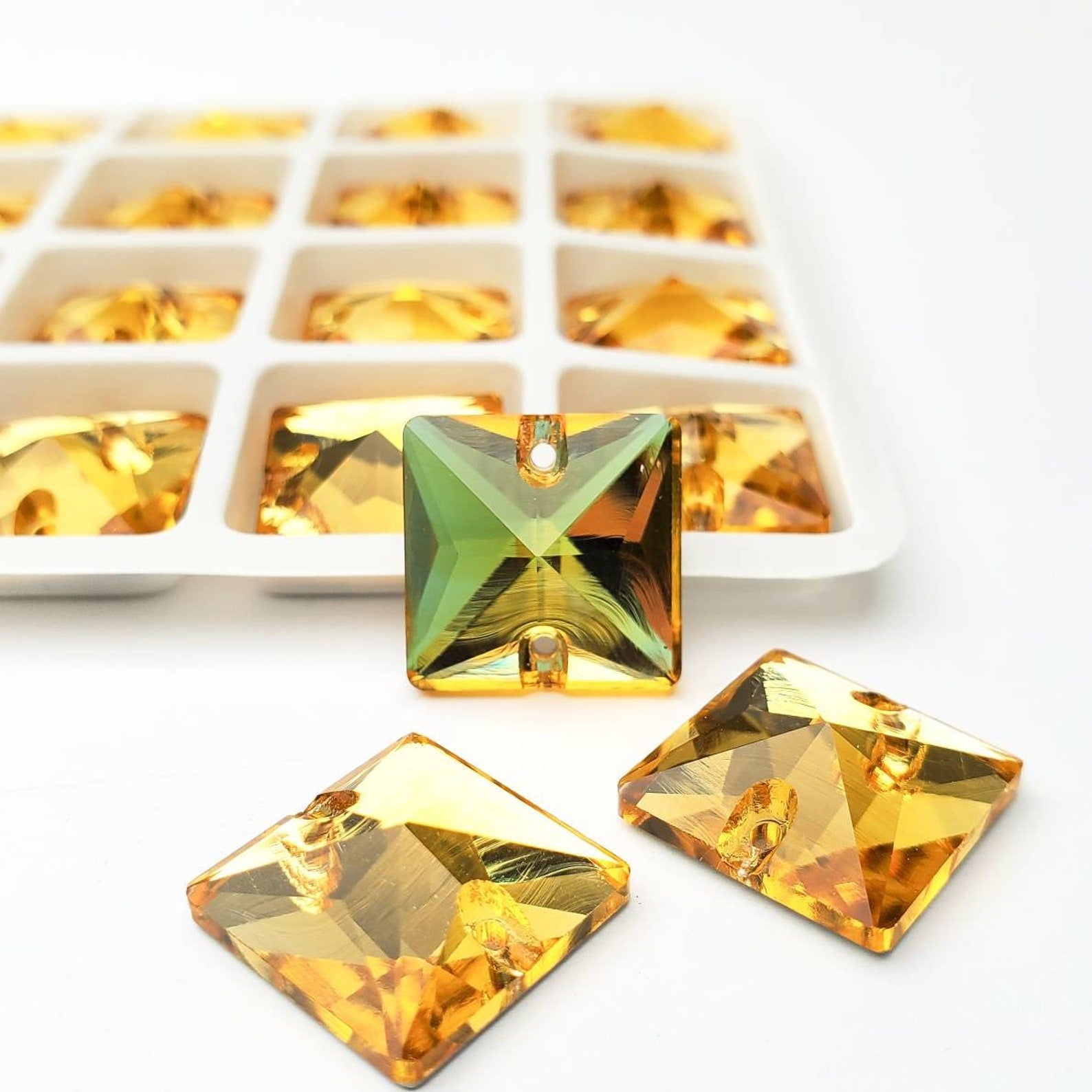 DORADO - SQUARE High Quality Glass Sew-on Rhinestones - VRISHAN