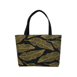 black and gold beach bag