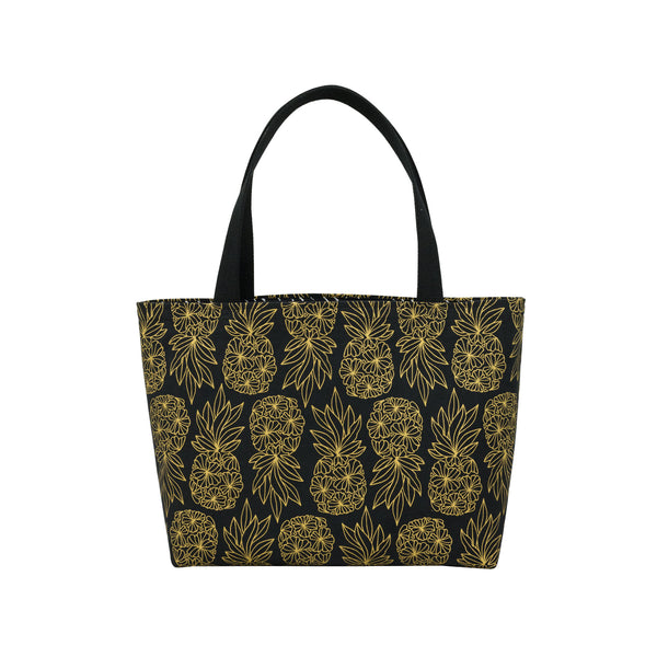 black and gold beach bag