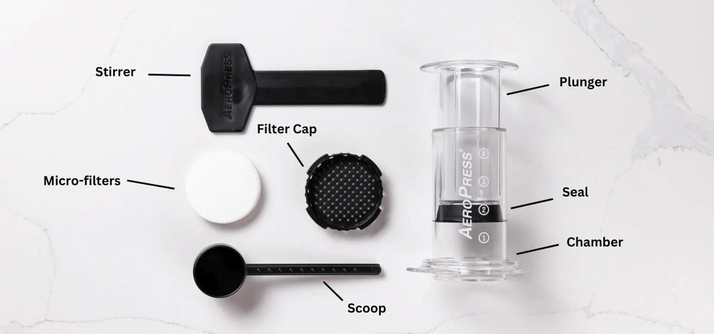 AeroPress Clear Coffee Brewer Maker from the you barista coffee company uk london surrey