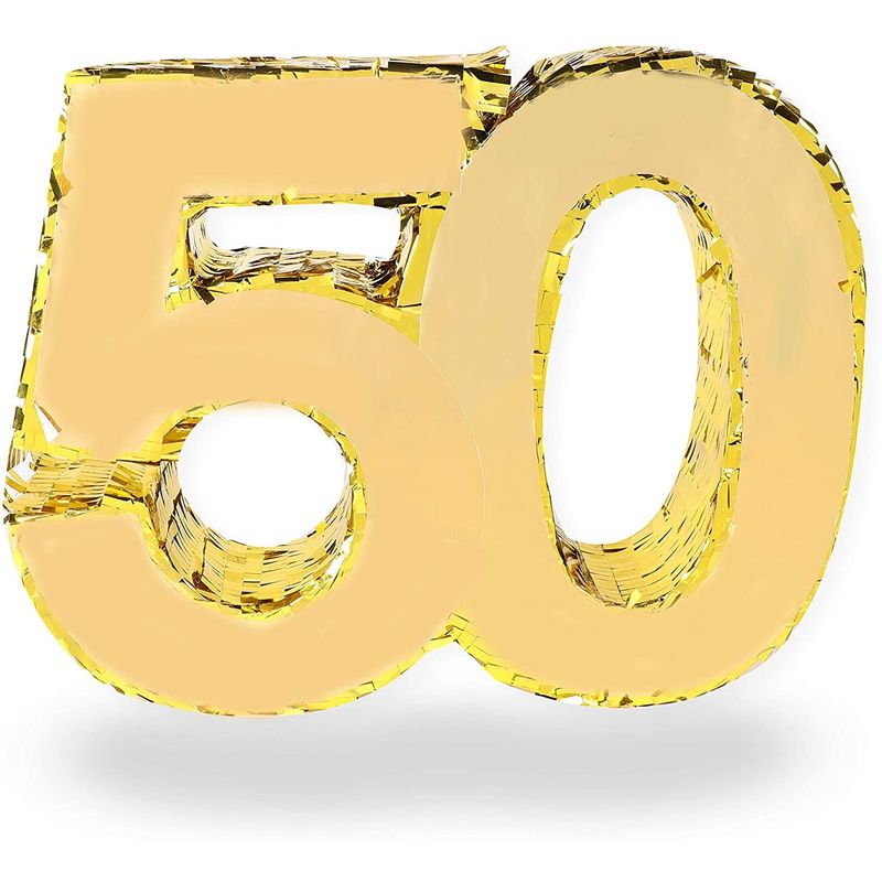 Gold Foil Pinata for 50th Birthday Party (16.5 x 13 In) – Sparkle and Bash