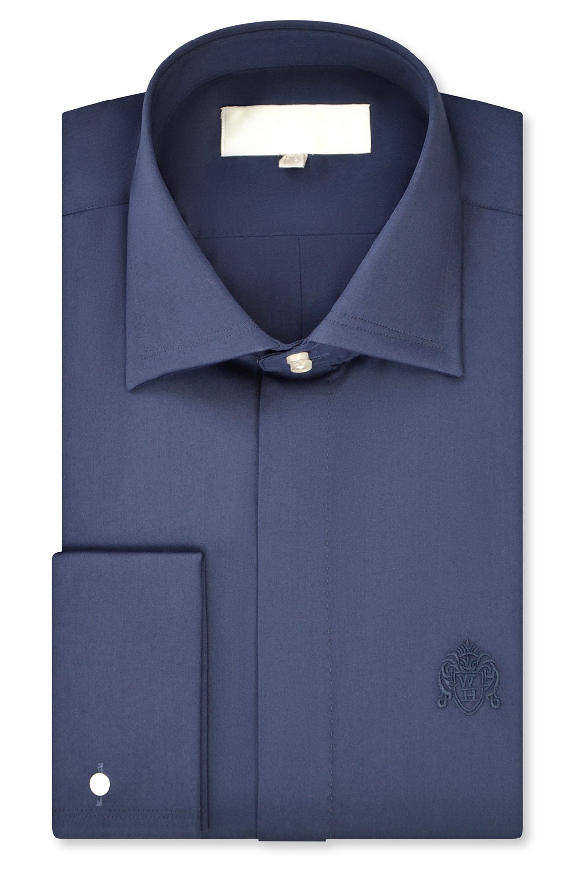 Navy Cutaway Collar Shirt – William Hunt Savile Row