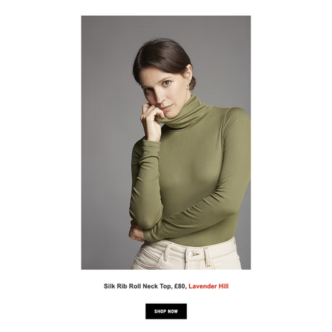 Lavender Hill Clothing Silk Roll Neck in Olive 