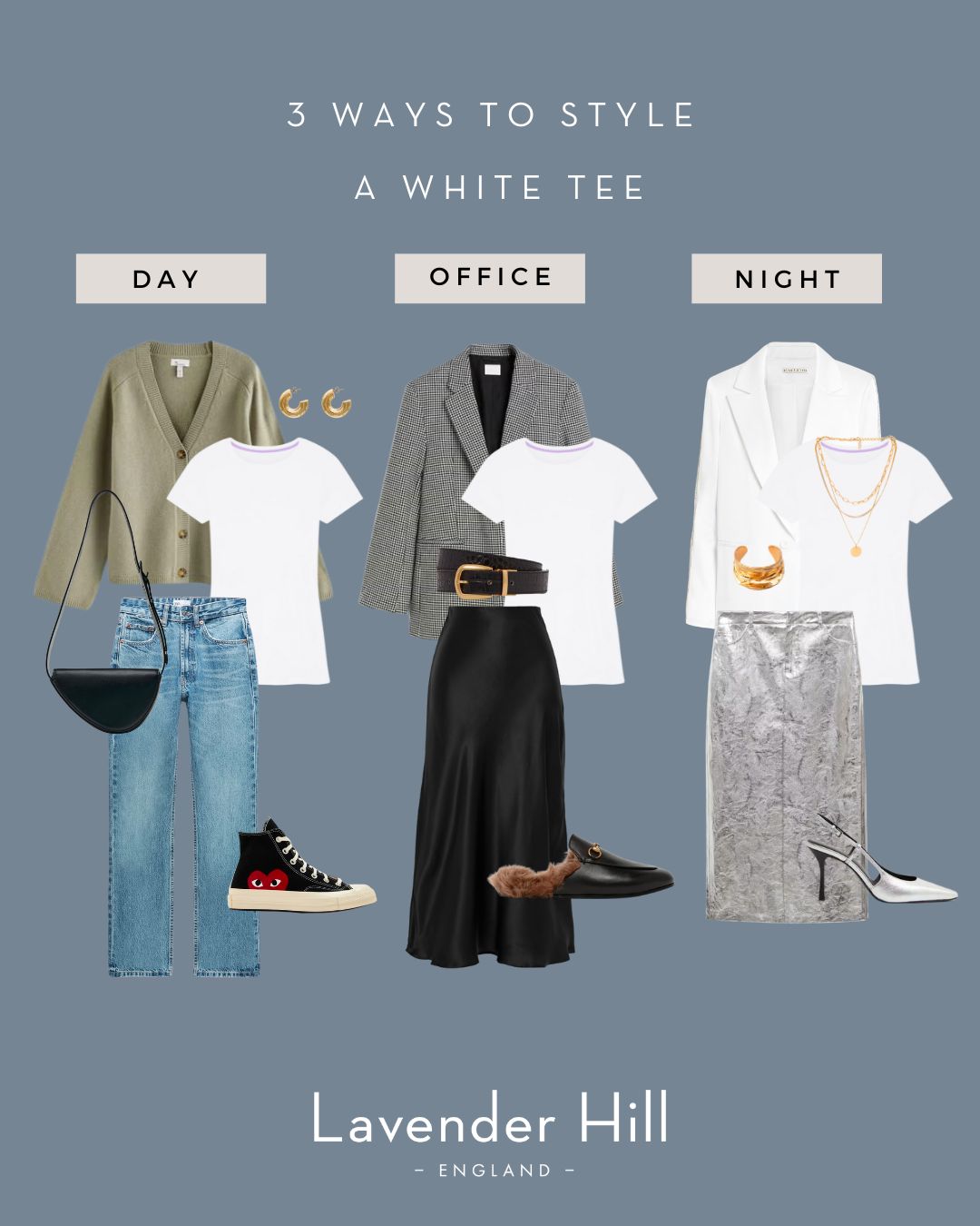 3 ways to style a white t-shirt
