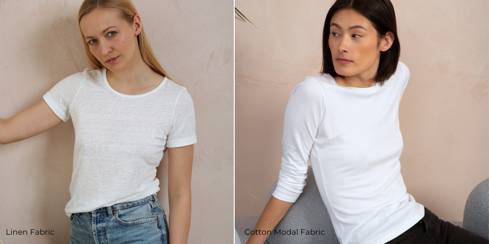 Hochwertige Stoffe für weiße T-Shirts für Damen