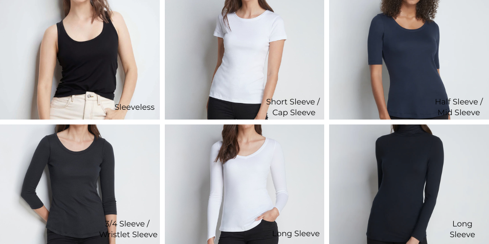 Quality womens t-shirts available in a range of sleeve lengths