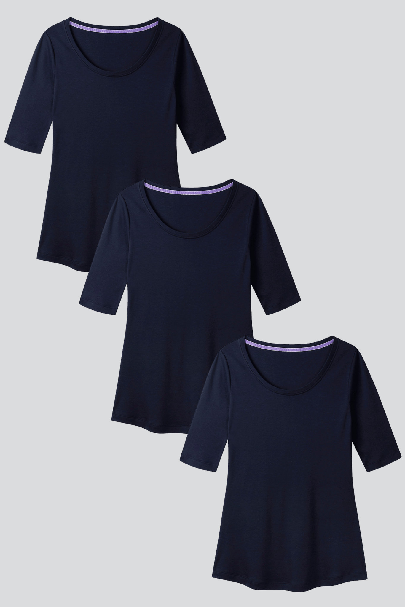 Ladies luxury lavender Hill Clothing t-shirt Lavender neck | scoop