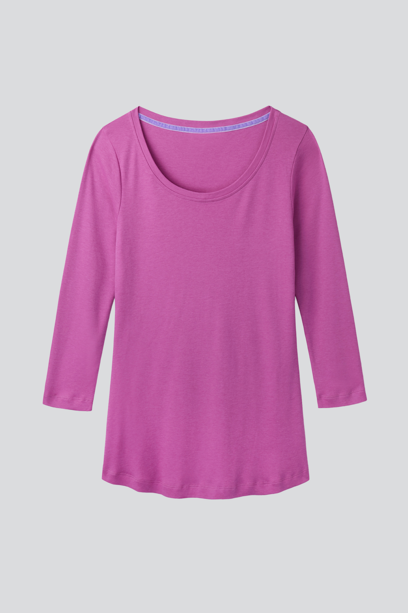 3/4 Sleeve Collared Jersey Shirt, Womens Collared Tops