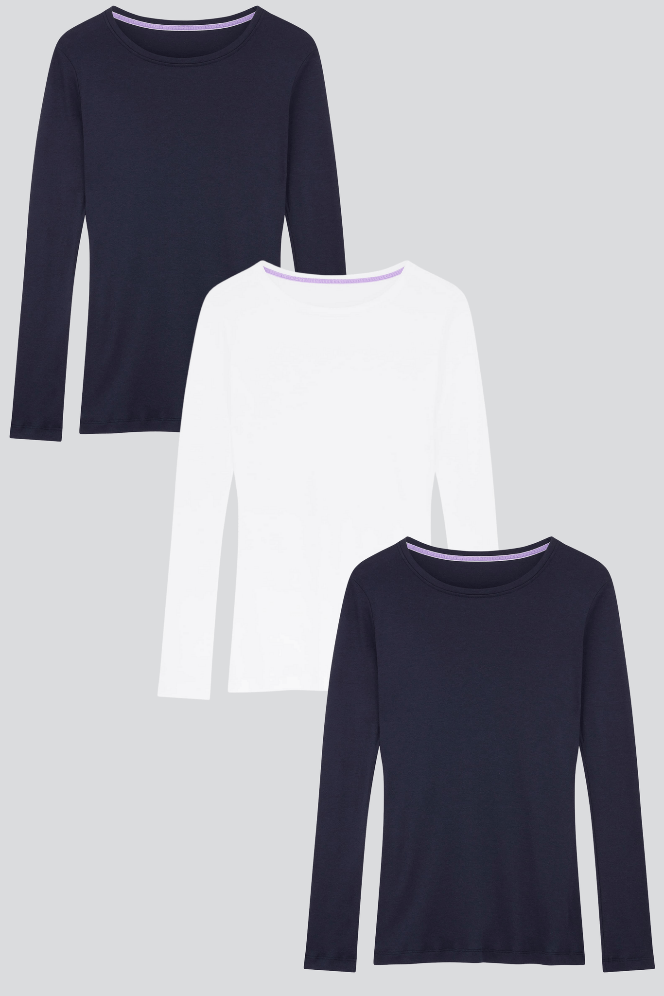 Long Sleeve Crew Neck T-shirt | Womens Round Neck Top | Lavender Hill –  Lavender Hill Clothing