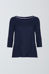 Lavender Hill Clothing 3/4 Sleeve Navy Pom Detail T-Shirt