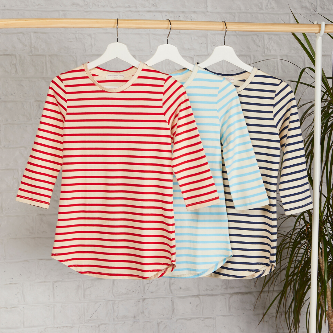 Organic cotton striped t-shirts: GOTS certified 100% organic cotton