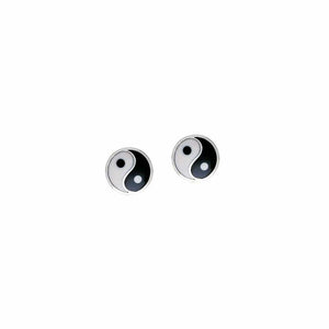 Yin Yang Stud Earrings (Sterling Silver)