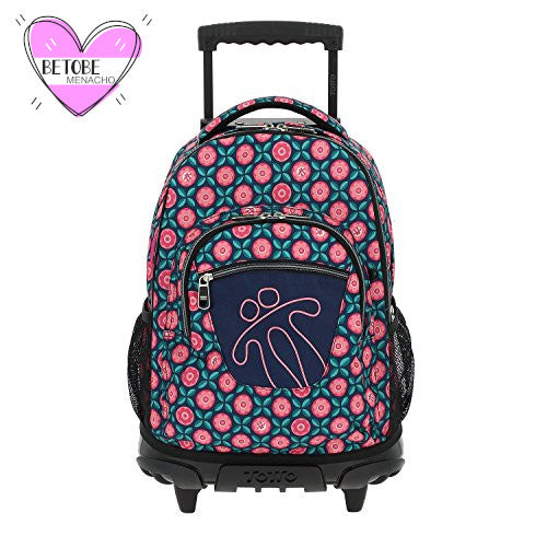 fusible Distinción lección Mochila Escolar Grande Con Ruedas Totto Flores Rosa y Hojas – Be To Be  Menacho