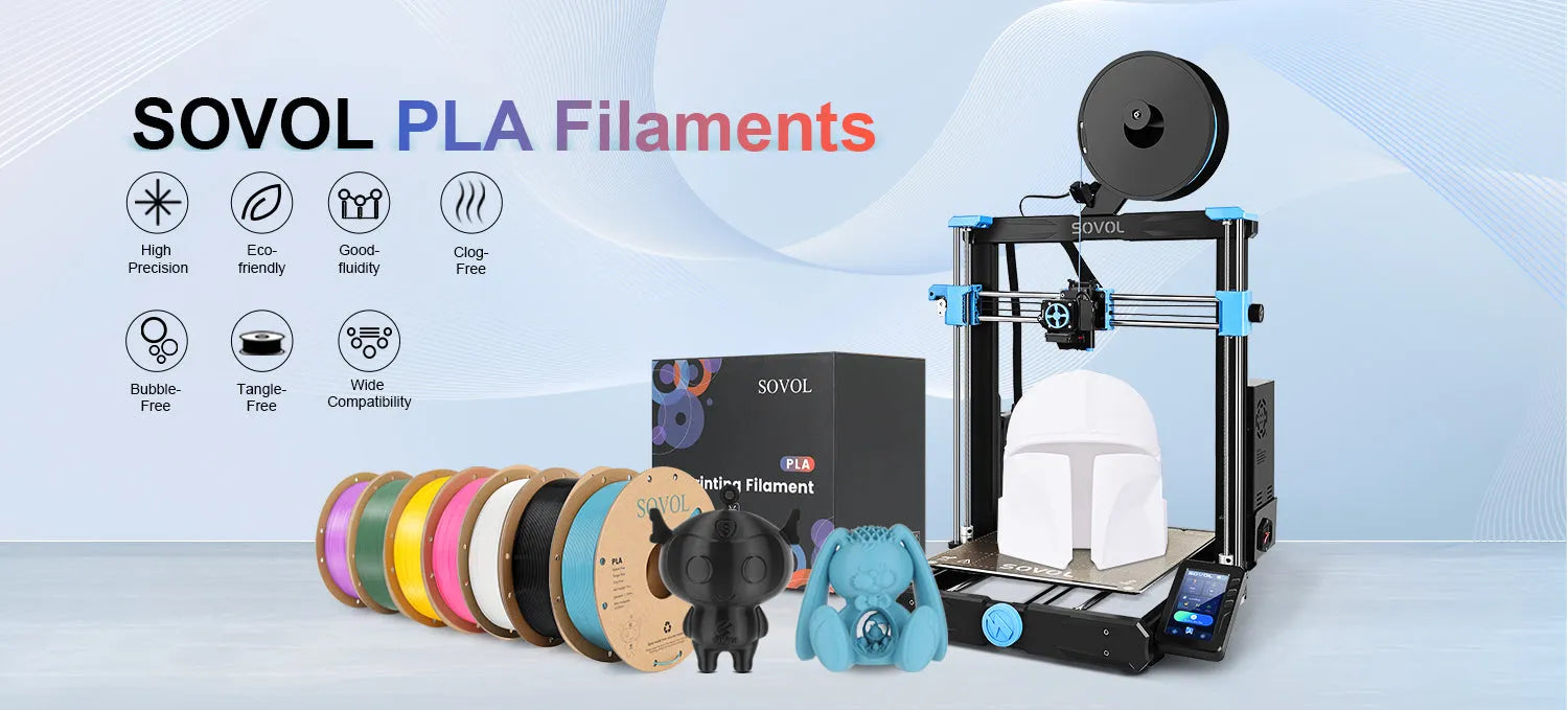 SOVOL PLA Twin Pack: 3D Printer Filament 1.75m 2x1kg rolls