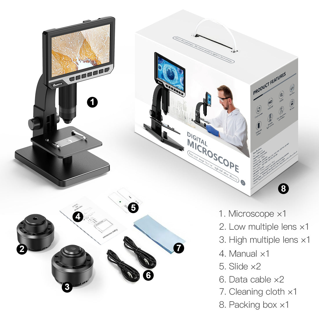 MUSTOOL MT315 2000X Dual Lens Digital Microscope