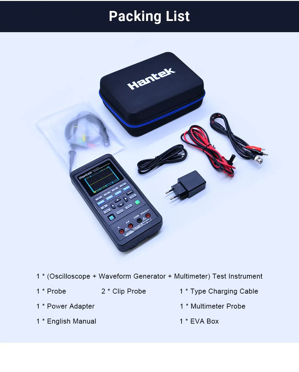 Hantek 2000 series 3-in-1 Digital Oscilloscope Waveform Generator Multimeter