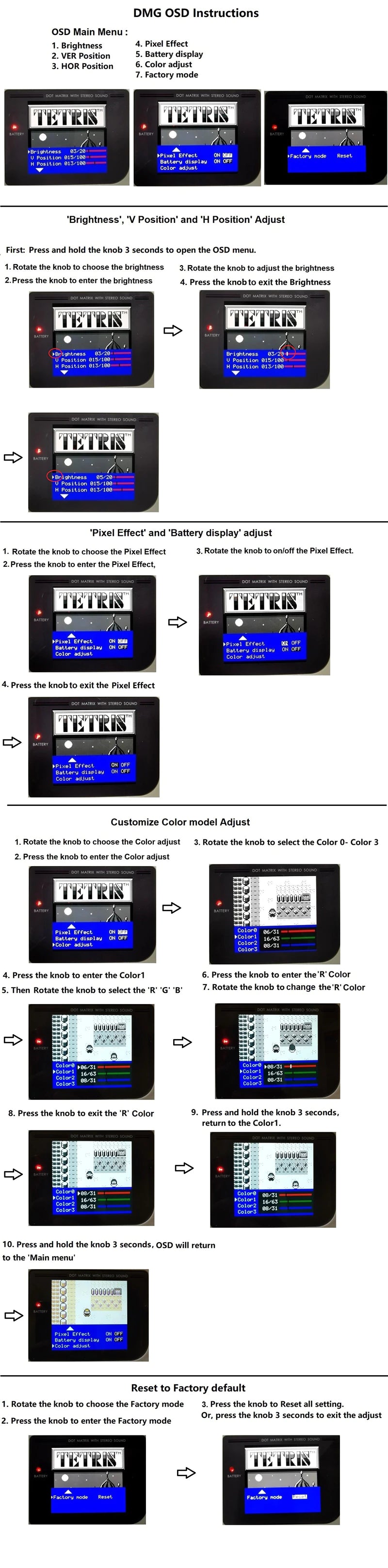 Game Boy DMG DIY IPS LCD Backlight Kit Usage Guide