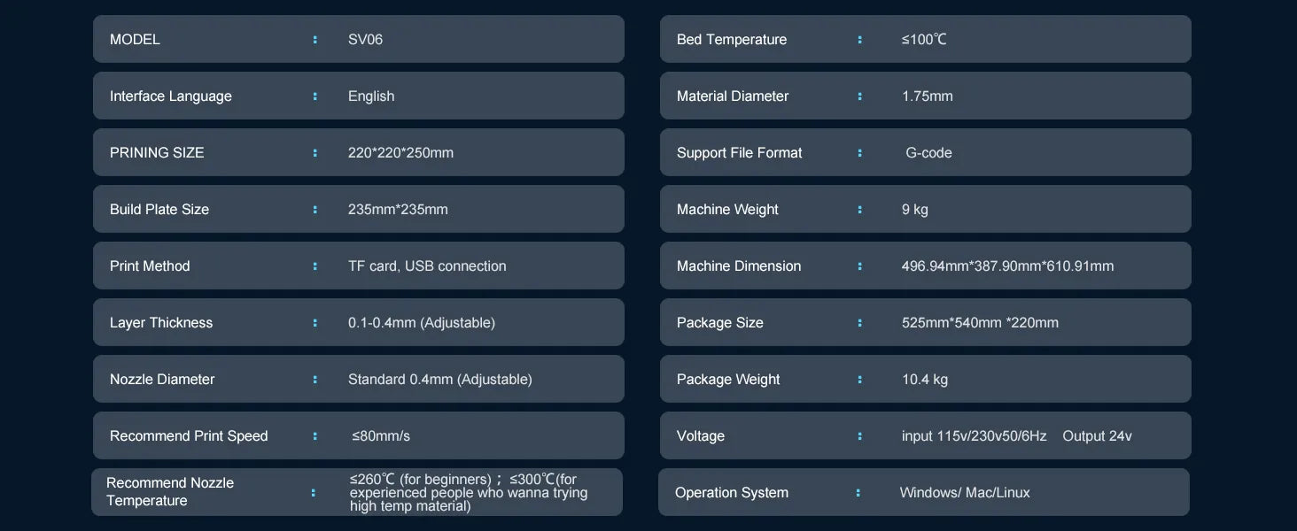 SOVOL SV06 3D Printer