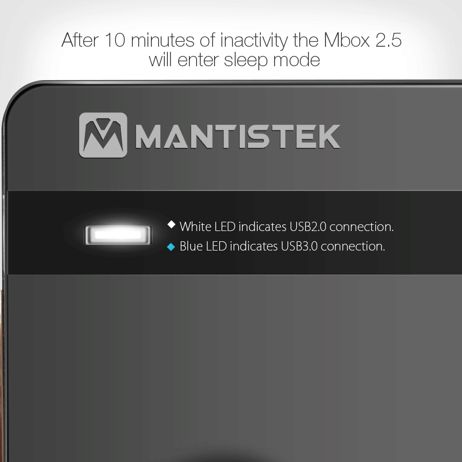 MantisTek Mbox2.5 USB 3.0 SATA III HDD SSD Hard Drive Enclosure External Case UASP Support