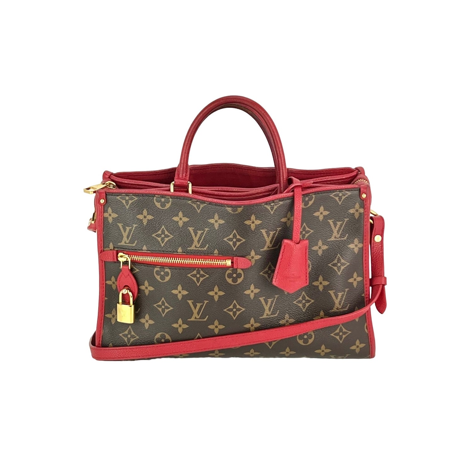 LOUIS VUITTON Handbag Papillon 30 Red Vernis Leather Vintage Shoulder Bag  A931