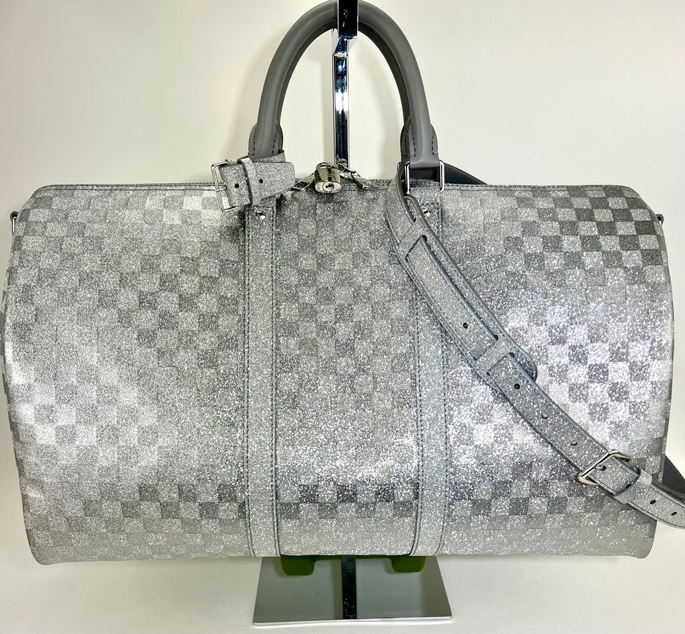 Trianon PM Tote Bag  Luxury Monogram Empreinte Leather Grey  LOUIS VUITTON