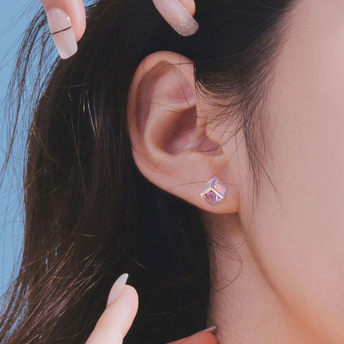 Wingbling Korea Cube Crystal Earrings - STYLEUPK