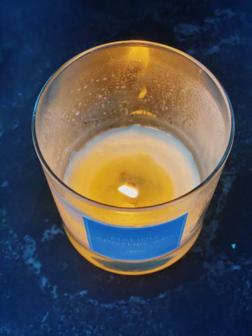 Malibu Apothecary scented candle almost burned out. Guide on how to reuse a candle jar and clean out candles