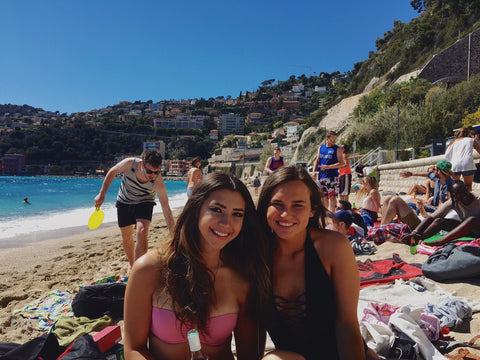 Malibu Apothecary Founder Claire Ellis in Ville Franche near Nice France on the beach