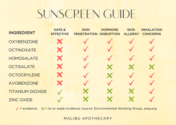 Sunscreen ingredient infographic guide