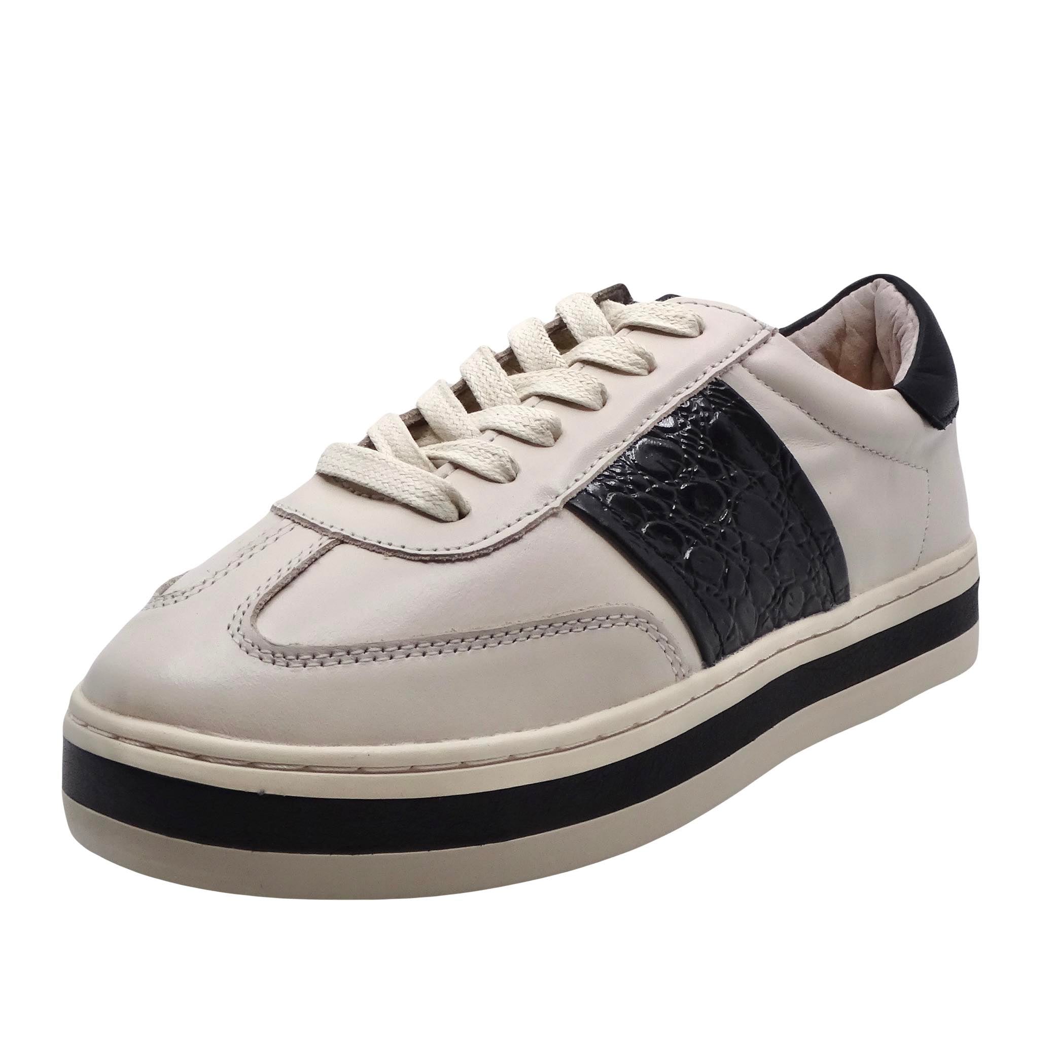 Alfie & Evie Promise Cream/ Black Croc Leather