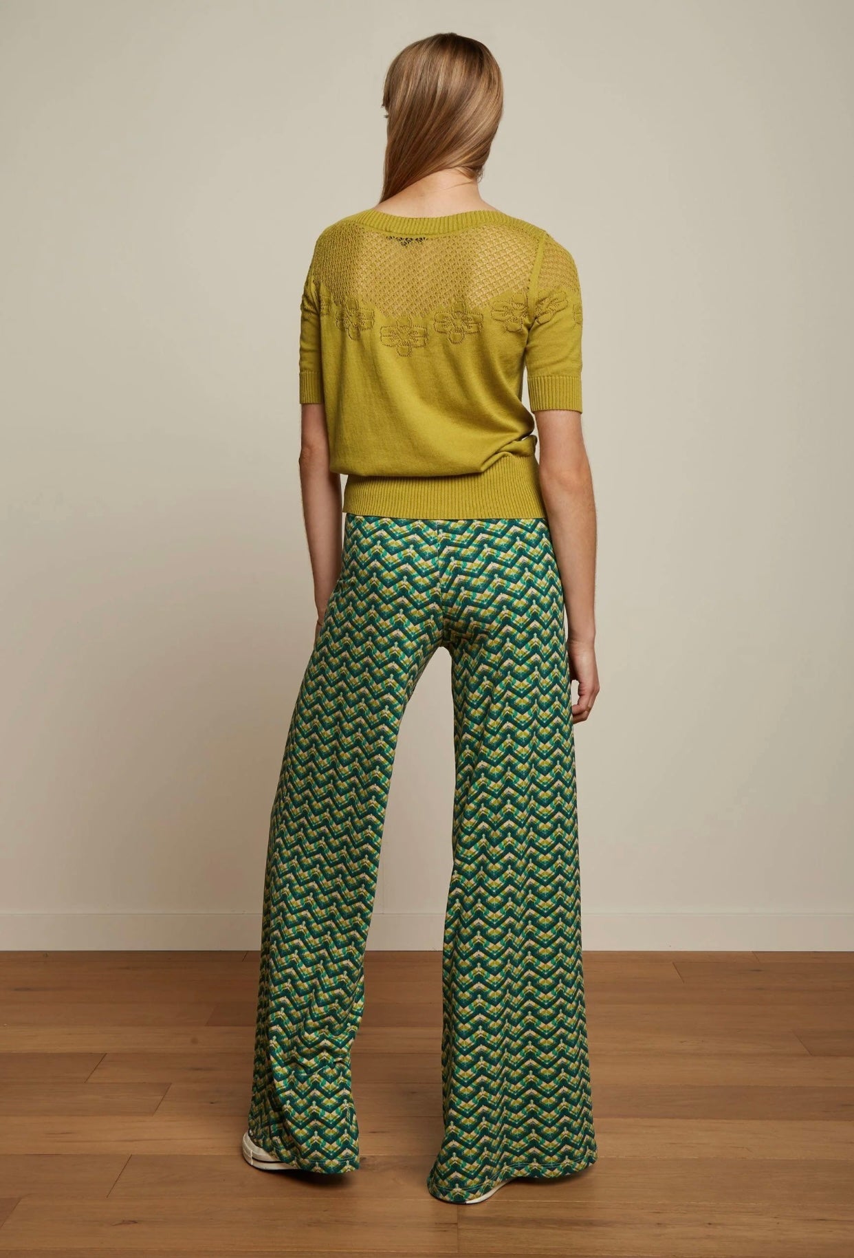 King Louie Border Palazzo Pants Jasper Green