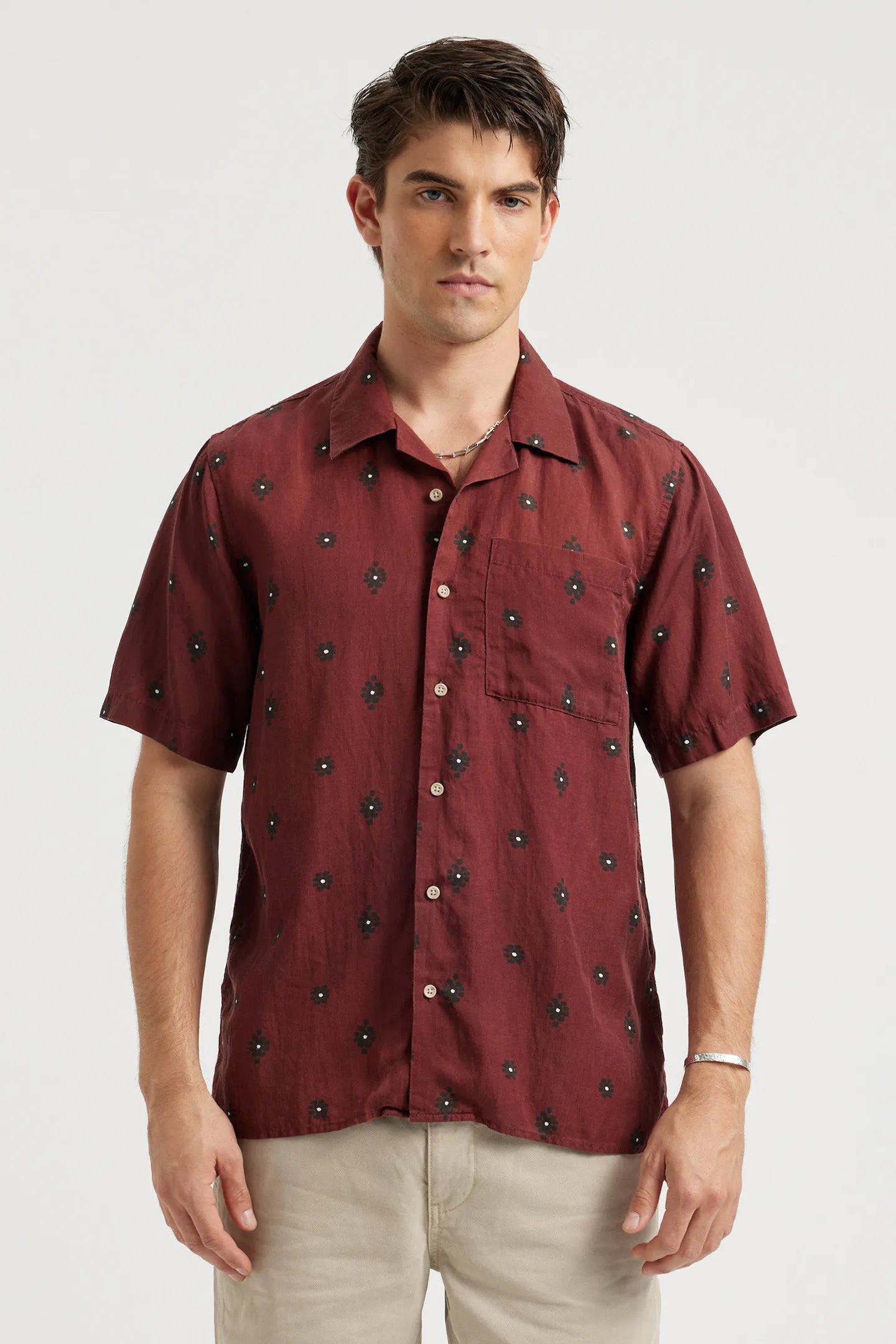 Neuw Denim Curtis S/S Shirt Knotted Oxblood