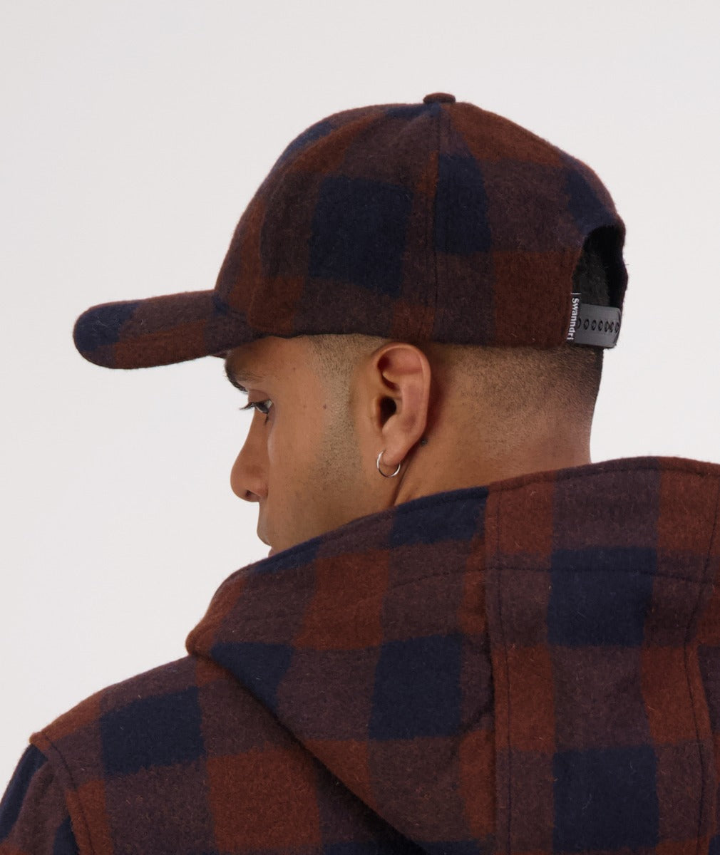 Swanndri Swanni Wool Check Baseball Cap Ground Check