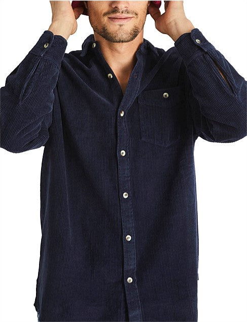 Rollas Men At Work Fat Cord Shirt Navy