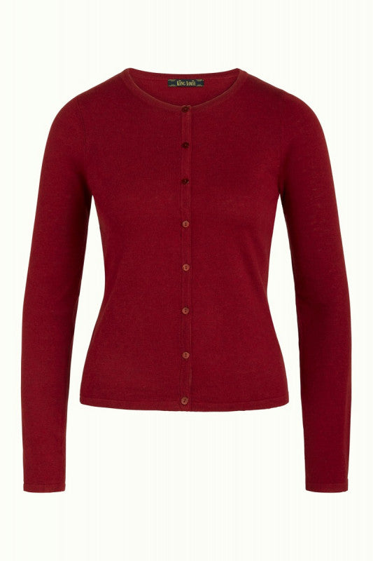 King Louie Cardi Round Neck BCI Rumba Red