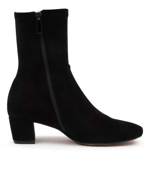 Django & Juliette Hartful Black Stretch Microsuede