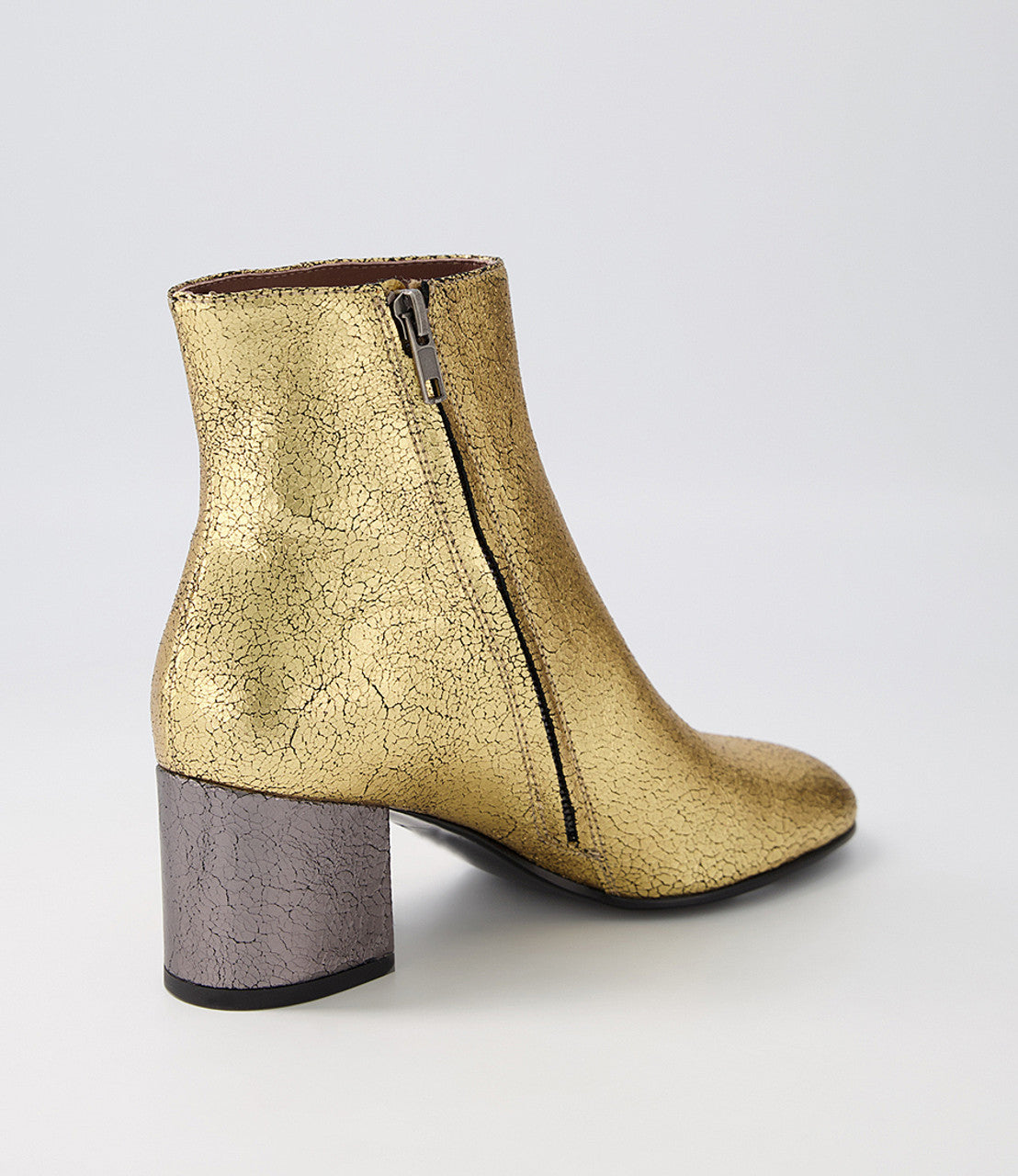 Django & Juliette Flossies Old Gold/Pewter Crackle Leather