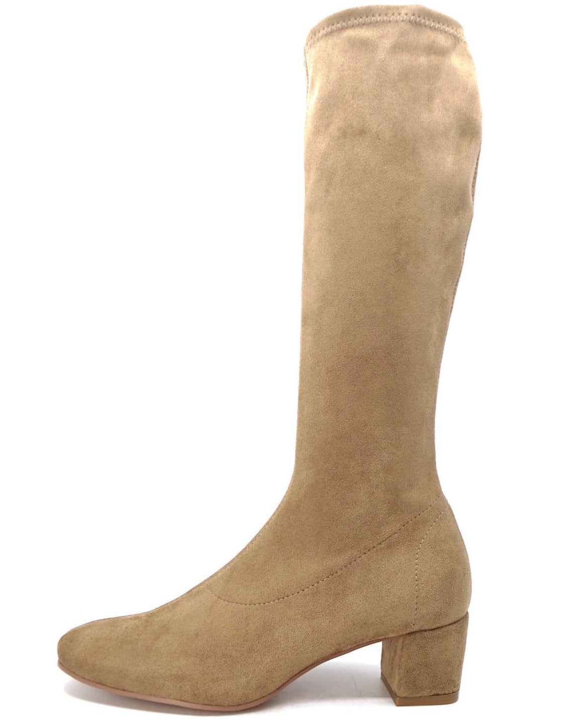 Django & Juliette Hayleys Camel Stretch Microsuede